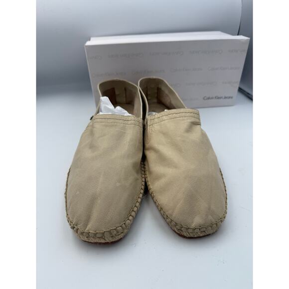 Calvin Klein Jeans Men’s Espadrilles Size 11.5 US "Charles" Beige Slip-On Shoes - Picture 1 of 9